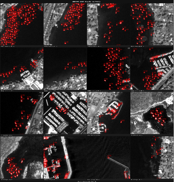 Vessel detection model output, collection one